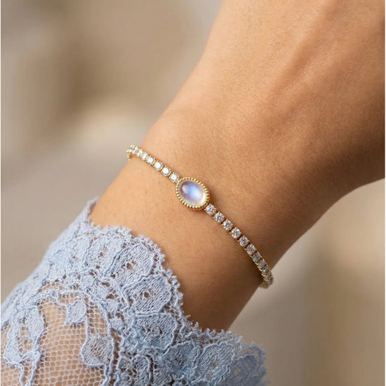 Tennis Bracelet 18K Gold PVD Stainless Steel Zircon Natural Stone Shell Bracelets for Women Wedding Luxury Jewelry