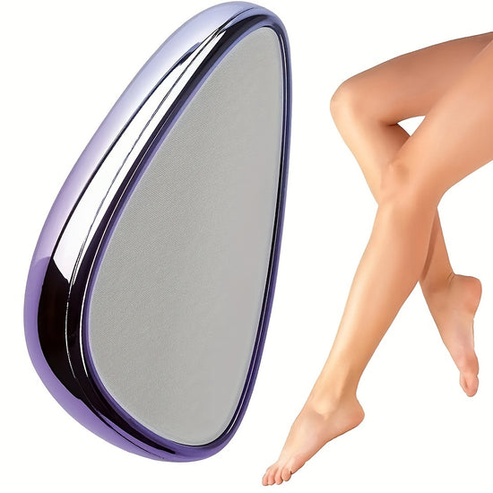 [Reusable Painless Hair Eraser] Waterproof Nano Hair Eraser for Men & Women - Scent-Free, Reusable & Washable, Painless Exfoliator for Smooth Skin on Back, Arms, Legs & Bikini Area, Portable Epilator with Purple Handle