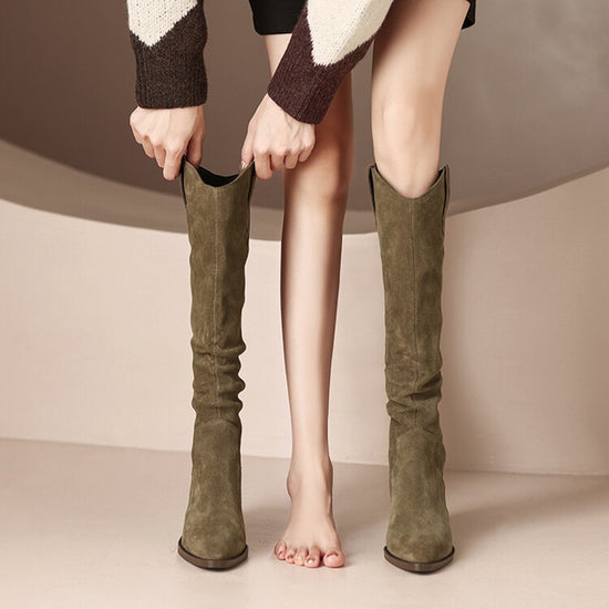 [Vintage Western Cowboy Boots] Ylxhoa Women&