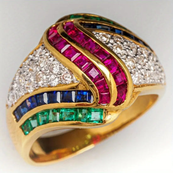 Synthetic Cubic Zirconia Ring, Women&