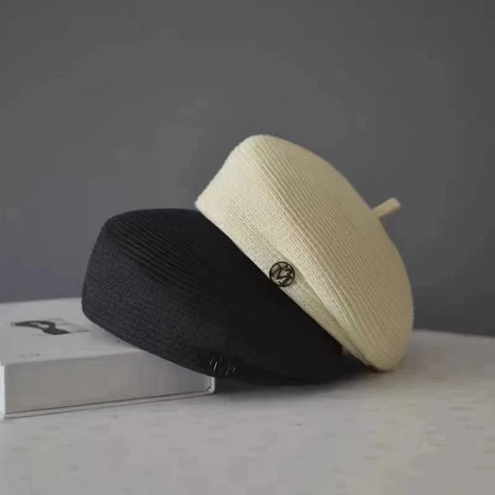 Fashion Summer Celebrity Elegant Stereotype Fine Straw Fedoras Letter Beret Women&