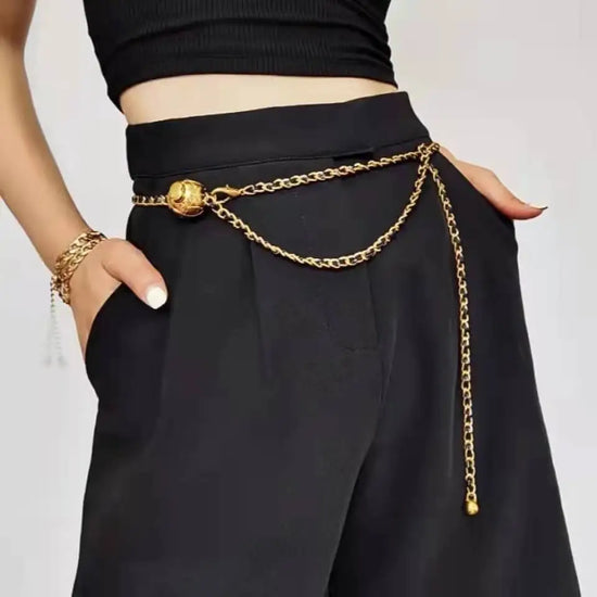 Trendy Designer Fashion  Waist Chain Belt Corset Body Metal Lanyards For  Women&