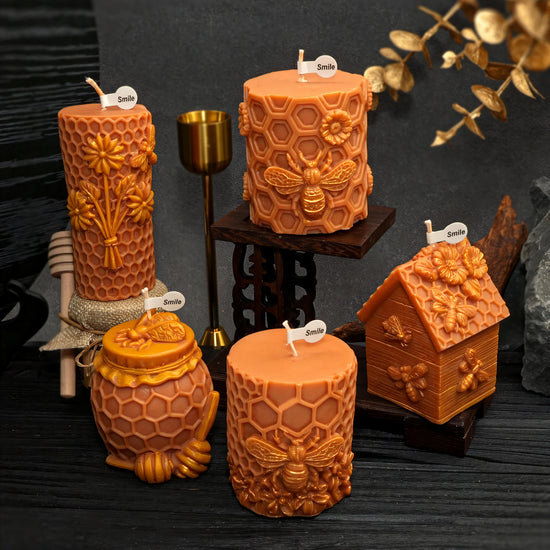 3D Honeycomb Silicone Mold Creative DIY Candle Making Tool Home Decor Handmade Gift Idea for House-shaped Wax Candles