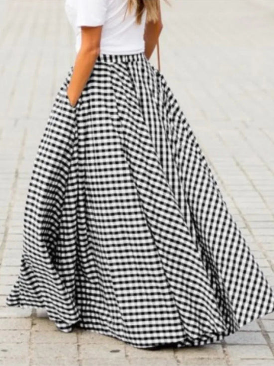 Fashion Elegant Skirt For Women Casual High Waist Loose Long Skirts Female Holiday Party Office Skirt Womens Clothing Summer New