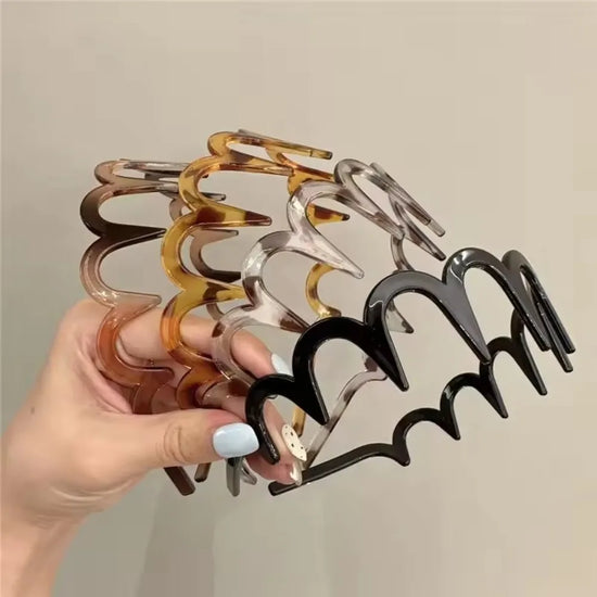 New Fashion Wave Headbands for Women Solid Color Toothed Non-slip Hair Bands Girl Face Wash Sports Hairbands Hair Accessories