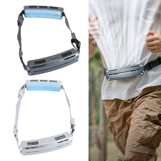 Travel Fan Wearable Waist Fan Multifunctional 3 Speeds Adjustable Ice Compress Efficient Wide Angles Belt Fan for Outdoor Sports