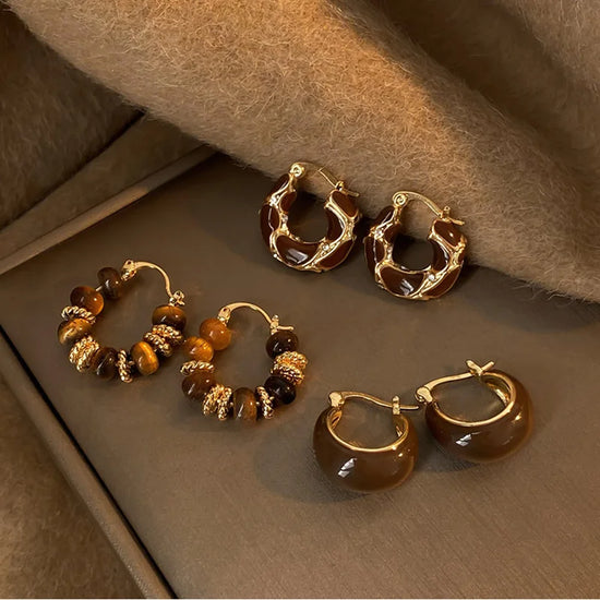 Gold Plating Dripping Coffee Color Tiger&