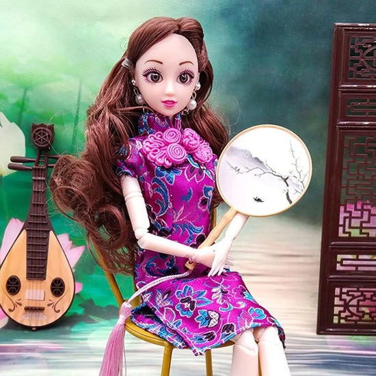Fashion Chinese Style Clothes Evening Dress Party Cloth Cheongsam Traditional Playing House Skirt Girl Gift