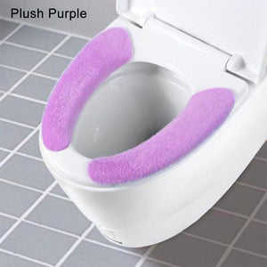 Reusable Warm Plush Toilet Seat Mat - Sticky Washable Pad