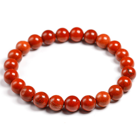Natural Genuine Red Jasper Round Semi-precious Stones Beads 6 8 10 MM Bracelets
